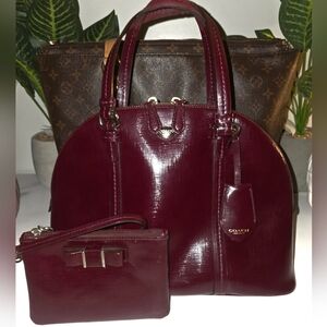 Coach Burgundy Leather Handbag